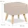 Relaxdays Hocker mit Stauraum Kunstleinen 40 x 40 x 40 cm Beige