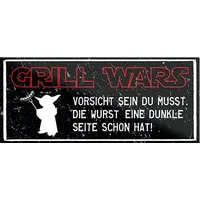 schilderkreis24 – Magnet Lustiger Grill Spruch “Grill Wars“ Deko Geschenkidee Mann Frau 9,3x4cm