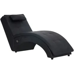 vidaXL Massage Chaiselongue mit Kissen Schwarz Kunstleder