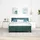 vidaXL LED Boxspringbett mit Matratze Dunkelgrün 140 x 190 cm Samt