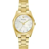 Bulova Damen Analog Quarz Uhr mit Edelstahl Armband 97P172