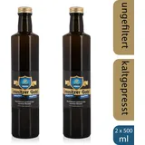 2 x Leinöl - Lausitzer Gold (kaltgepresst ungefiltert Premium Leinöl), 2 x 500ml