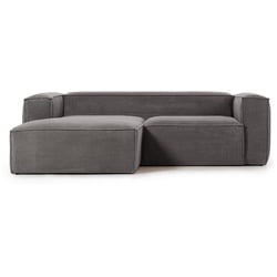 Kave Home Ecksofa Blok Cord Grau 240 x 174 cm