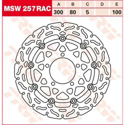 TRW Lucas Bremsscheibe MSW257RAC, schwimmend