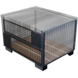 GRASEKAMP Abdeckung Gitterbox 125x85x95cm PVC Transparent mit Reißverschluss wasserdicht UV stabil