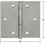 Vormann Tür-Scharnier kantig,B60xH60mm gerollt Edelstahl,rostfrei
