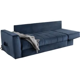 Jockenhöfer GRUPPE »Rick«, Platzsparendes Sofa mit Gästebettfunktion, Federkernpolsterung blau