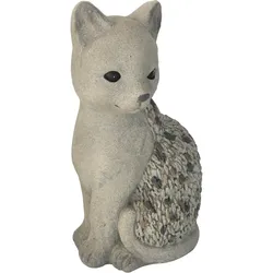 Steinfigur Katze 36 cm sitzend Deko Gartenfigur Polystone Steinoptik