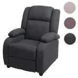 Mendler Fernsehsessel Lincoln, Relaxsessel Liege Sessel, Stoff/Textil ~ dunkelgrau