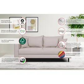 Home Affaire 2-Sitzer HOME AFFAIRE "VEYRAS, hoher Sitzkomfort, Maße B/T/H: 162/84/76 cm", beige, B:162cm H:76cm T:84cm, 100% Polyester, Sofas, mit Wellenunterfederung, incl. Rückenkissen und Zierkissen
