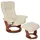 Robas Lund Relaxsessel Hamilton Leder 52 x 130 x 130 cm Beige/Honigfarben mit Hocker