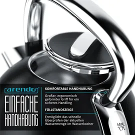 Arendo Wasserkocher 1,7 l Schwarz