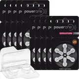 60x Für Power One Evolution Gr. 312 Hörgerätebatterien 1,45V (10x 6er Blister) + Aufbewahrungsbox für 2 Hörgerätebatterien (60 Batterien, braun)