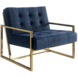 s-style möbel Loungesessel Tampa Samtstoff 0 x 0 x 0 cm Blau