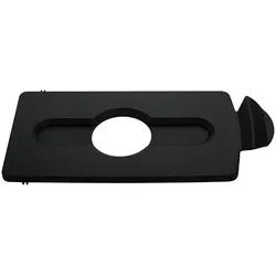 Flaschendeckeleinsatz mit Loch für Flaschen/Dosen für Rubbermaid Slim Jim Recycling-Station | HxBxT 1,3x20,3x42cm | Schwarz von PROREGAL