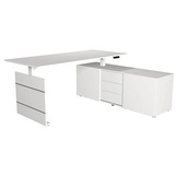 Kerkmann Move 3 elektrisch höhenverstellbarer Schreibtisch weiß rechteckig, Wangen-Gestell weiß 180,0 x 80,0 cm