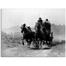 Wandbild ARTLAND "Stummfilm Western", schwarz (farbe bild(er): schwarz), B:80cm H:60cm T:1,8cm, Canvas, Leinwand, Bilder, als Leinwandbild, Wandaufkleber in verschied. Größen