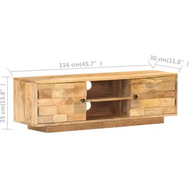 vidaXL TV-Schrank 116x30x35 cm Mango Massivholz