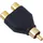 SINUSLIVE Cinch-Adapter 1x Cinch-Stecker / 2x Cinch-Kupplung 1m (Y1M)
