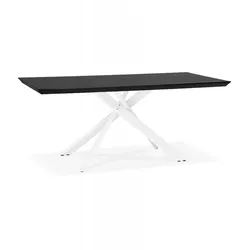 Esstisch WALABY | Designer Tisch aus Eschenholz und Metall | Esszimmertisch mit X-Förmigem Bein | Industrieller Stil | Kadima Design
