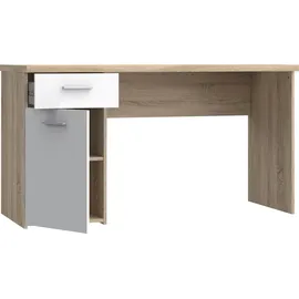 Forte Schreibtisch GINO weiß/Sonoma-Eiche / Weiß/Braun