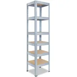 shelfplaza Schwerlastregal Metall 230x40x40 cm silber