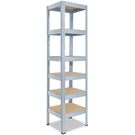 shelfplaza Schwerlastregal Metall 230x40x40 cm silber