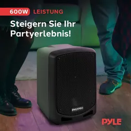 Pyle Audio Pyle PA Musikbox, Partybox, Tragbare Karaoke Maschine mit Mikrofon, Party Lautsprecher mit Bluetooth, Sound Anlage 6,5'' Subwoofer, PA Anlage Kompl...