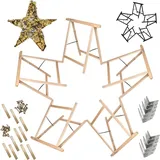MODO24 Holzbock 5er Set, DIY Weihnachtsstern, Sägebock, Klappbock, Arbeitsbock, Deko Holzstern, Bausatz, Montageteile, 180x180x73 cm, Natur, GWZM - Naturbelassen