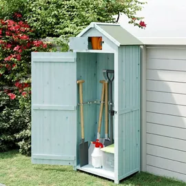 Outsunny Gartenschrank 0,77 x 0,54 m Hellblau+Grün