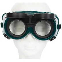 Toolland Klappbare Schweißbrille, kratzfeste Linsen, austauschbar, Lüftungslöcher, verstellbar