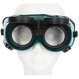 Toolland Klappbare Schweißbrille, kratzfeste Linsen, austauschbar, Lüftungslöcher, verstellbar