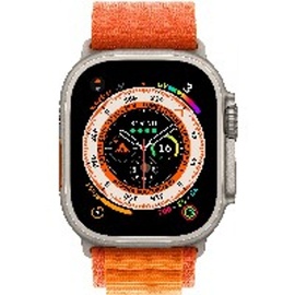 Apple Watch Ultra GPS+Cellular 49 mm Titaniumgehäuse, Alpine Loop orange S