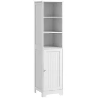 Homcom Badezimmerschrank Badschrank mit 3 offenen Fächern, 1 Schrankfach,