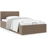 vidaXL Stauraumbett Hydraulisch Taupe Stoff 100×200 cm