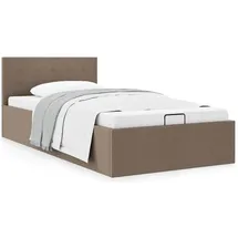 vidaXL Stauraumbett Hydraulisch Taupe Stoff 100×200 cm