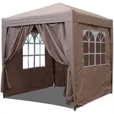 Quick Star Faltpavillon 2,5 x 2,5 m inkl. 4 Seitenteile Beige