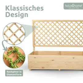 holz4home Pflanzkasten mit Rankgitter 128 x 104 x 44 cm Braun