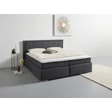 Collection AB Boxbett "Athena, wahlweise mit Bettkasten" inkl. Topper bei Ausführung mit Matzratze, in Härtgraden H2, H3, H4, grau (anthrazit) B:193cm L:206cm, Komplettbetten Boxspringbett
