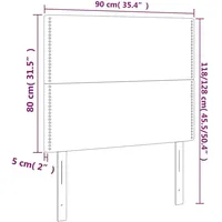 VidaXL LED Kopfteil Schwarz 90x5x118/128 cm Stoff