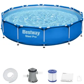 BESTWAY Fast Set Aufstellpool ⌀ 366 x 76 cm Blau inkl. Filterpumpe