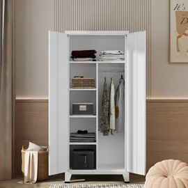 [en.casa] Kleiderschrank Hankasalmi 90 x 180 x 40 cm Weiß