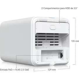 UBIQUITI networks UNAS2 NAS-Speicherserver 2-Bay weiß
