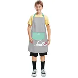 Viedouce Schürzen für Kinder Schule,Wasserdicht Kinderschürze Schürze Mädchen, Kochschürze Mädchen,Schurzen für Kinder für Schul Garten Bemalen Kochen (4-13jahre)