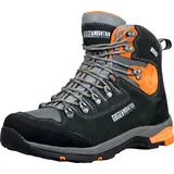 Guggen Mountain PM026 Herren Trekking-& Wanderstiefel Wanderschuhe Trekkingschuhe Outdoorschuhe wasserdicht mit Membran und Wildleder Farbe Schwarz/Orange - 45