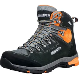 Guggen Mountain PM026 Herren Trekking-& Wanderstiefel Wanderschuhe Trekkingschuhe Outdoorschuhe wasserdicht mit Membran und Wildleder Farbe Schwarz/Orange - 45
