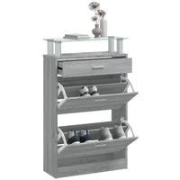 VidaXL Schuhschrank Grau Sonoma 63x24x104 cm Holzwerkstoff
