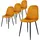 ML-Design 4er Set, Senfgelb, Küchenstuhl mit Samtbezug,
