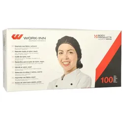 100 `WORK-INN/-PS` Haarnetze schwarz