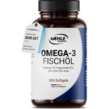 Omega 3 Kapseln hochdosiert - 300 Fischöl Kapseln mit 2000mg (1000mg EPA & 500mg DHA) pro Tagesdosis - Omega-3 Fettsäuren ohne Vitamin E - Aufwendig gereinigt und aus nachhaltigem Fischfang